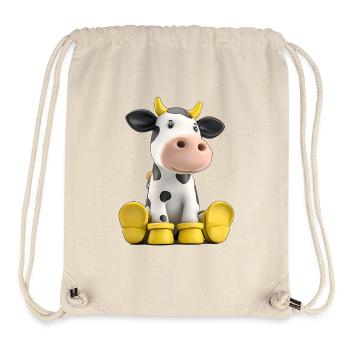 Funny cow with rubber boots - Stanley/Stella Recycled Gym Bag - natural - Front