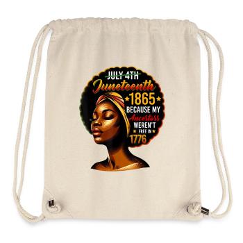 Mes ancêtres n’étaient pas libres en 1776, Juneteenth 1865 - Sac à cordon recyclé Stanley/Stella - blanc naturel - Devant