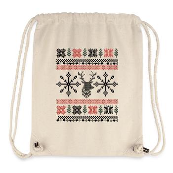 Retro Christmas Pixel Pattern - Stanley/Stella Recycled Gym Bag - natural - Front