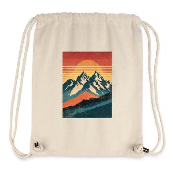 Retro Mountains with Sunset - Stanley/Stella Recycled Gym Bag - natural - Front