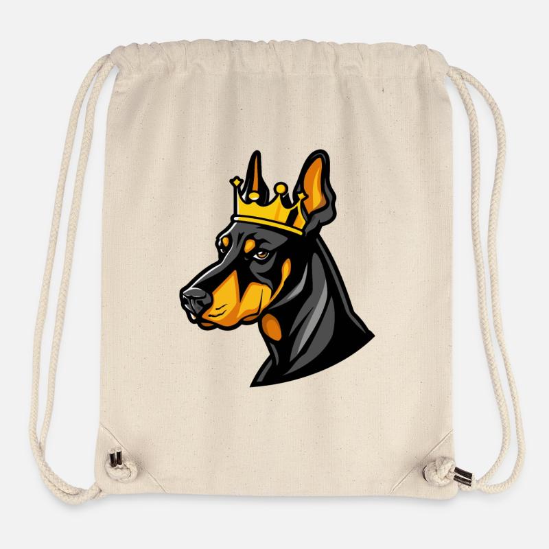 Doberman Dog Cartoon Crown - Stanley/Stella Recycled Gym Bag - natural