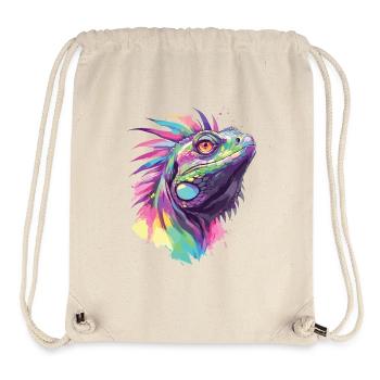 Iguana Lizard Reptile Animal Nature Tropics Colorful Art - Stanley/Stella Recycled Gym Bag - natural - Front