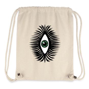 Lucky Amulette Oeil Vert Psychédélique Vertical - Sac à cordon recyclé Stanley/Stella - blanc naturel - Devant