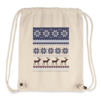 Winter Reindeer and Snowflakes Pattern - Stanley/Stella Recycled Gym Bag - natural - Front