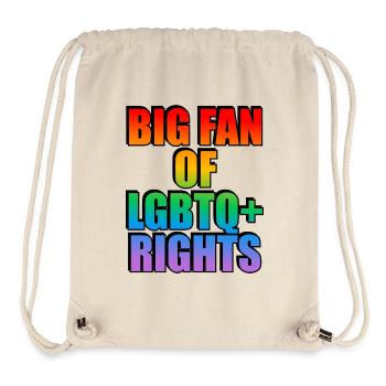 Grand fan des droits LGBTQ+ Rainbow - Sac à cordon recyclé Stanley/Stella - blanc naturel - Devant
