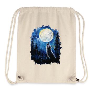 Wolf heult nach Mond - Stanley/Stella recycelter Gym Bag - Naturweiß - Vorne