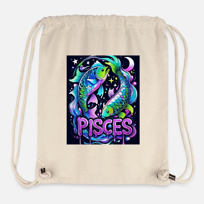 Poissons - Sac à cordon recyclé Stanley/Stella - blanc naturel