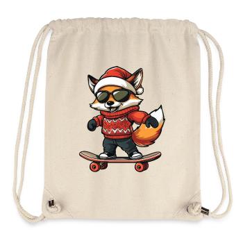 Renard Noël Drôle - Sac à cordon recyclé Stanley/Stella - blanc naturel - Devant