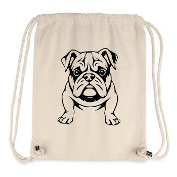 Bulldog Black Dog T-shirt Gift - Stanley/Stella Recycled Gym Bag - natural - Front