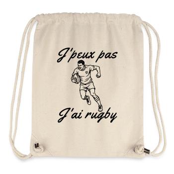 rugby, fan de rugby, rugby sport - Sac à cordon recyclé Stanley/Stella - blanc naturel - Devant