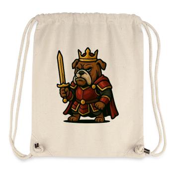Roi guerrier bouledogue avec épée Fantasy Graphique - Sac à cordon recyclé Stanley/Stella - blanc naturel - Devant