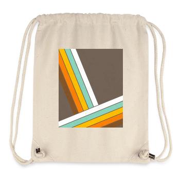 Retro 70s Geometric Stripes - Stanley/Stella Recycled Gym Bag - natural - Front