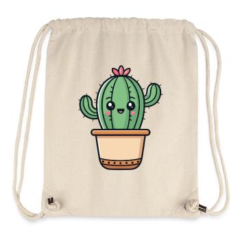 Kawaii Cactus in a Potted - Stanley/Stella Recycled Gym Bag - natural - Front