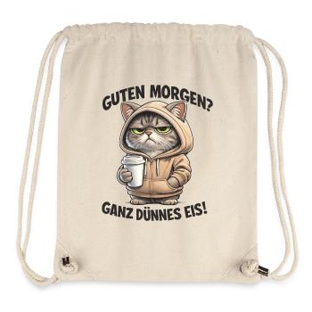 Cat Cafe Morning Pullover Hoodie - Stanley/Stella Recycled Gym Bag - natural - Front
