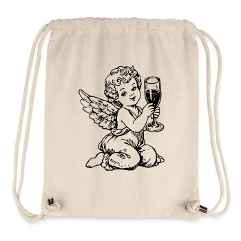 Sekt Engel – Cherub mit Sektglas Vintage - Sac à cordon recyclé Stanley/Stella - blanc naturel - Devant