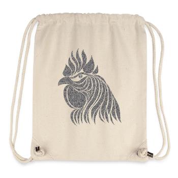Fans de poulet - Coq - Coq - Poulet fleur - Bio - Sac à cordon recyclé Stanley/Stella - blanc naturel - Devant