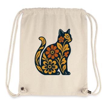 Blossom cat on midnight blue - Stanley/Stella Recycled Gym Bag - natural - Front