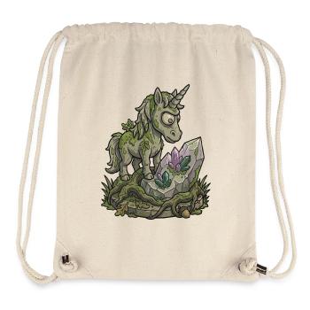 Statue de licorne en pierre drôle Moussure Fantasy Design - Sac à cordon recyclé Stanley/Stella - blanc naturel - Devant