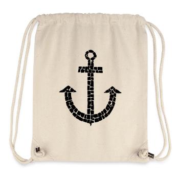 Anchor mosaic black maritime captain hope - Stanley/Stella Recycled Gym Bag - natural - Front