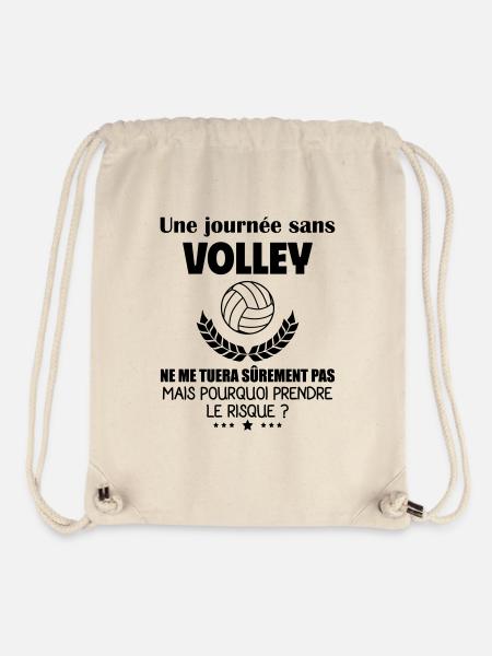 Une journée sans volley, volleyeur, noël - Sac à cordon recyclé Stanley/Stella - blanc naturel