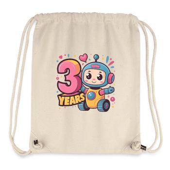 3 Jahre Kleiner Roboter mit bunten Luftballons zum - Stanley/Stella recycelter Gym Bag - Naturweiß - Vorne