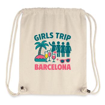 Voyage entre filles Barcelone Fête - Sac à cordon recyclé Stanley/Stella - blanc naturel - Devant