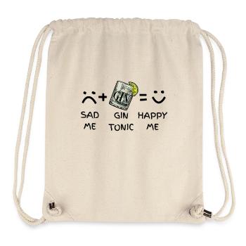 Sad Me (traurig) + Gin Tonic = Happy Me - Stanley/Stella recycelter Gym Bag - Naturweiß - Vorne