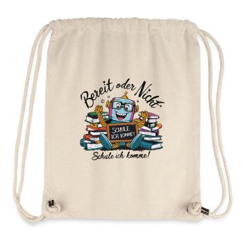 Einschulung erster Schultag kleiner Roboter - Stanley/Stella recycelter Gym Bag - Naturweiß - Vorne