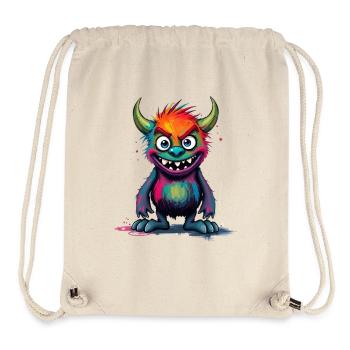 Colorful Monster Art - Cute & Playful Character - Stanley/Stella Recycled Gym Bag - natural - Front
