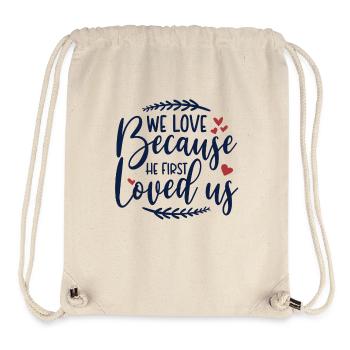 God Jesus loves us me you Gott liebt uns dich mich - Stanley/Stella recycelter Gym Bag - Naturweiß - Vorne