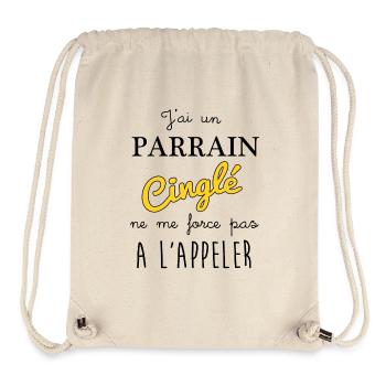 j'ai un parrain cinglé ne me force pas a l'appler - Sac à cordon recyclé Stanley/Stella - blanc naturel - Devant