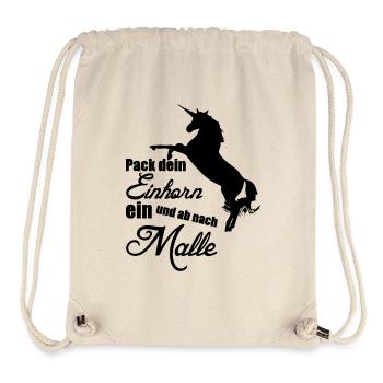 Einhorn Urlaub Mallorca Geschenk - Stanley/Stella recycelter Gym Bag - Naturweiß - Vorne