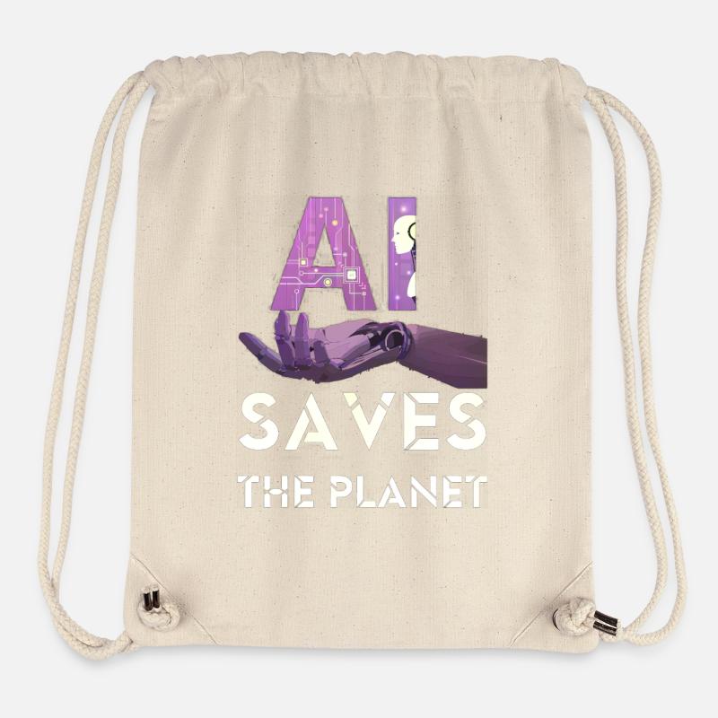 AI SAVE THE PLANET artificial intelligence - Stanley/Stella Recycled Gym Bag - natural