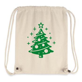 Sapin de Noël vert - Sac à cordon recyclé Stanley/Stella - blanc naturel - Devant