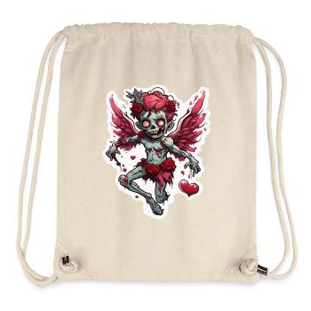 Cupidon / Amour / Flèche / Coeur / Saint Valentin - Sac à cordon recyclé Stanley/Stella - blanc naturel - Devant