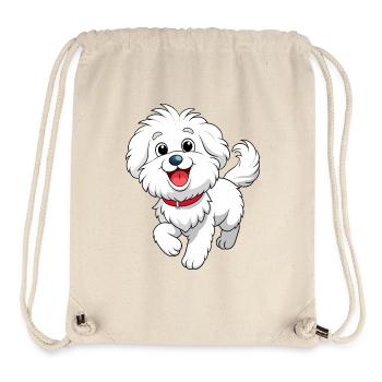 Happy Bichon Frise cabré Art - Sac à cordon recyclé Stanley/Stella - blanc naturel - Devant