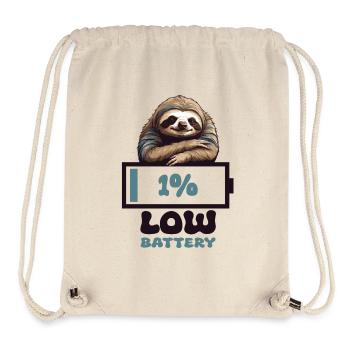 Sloth Empty Battery - Stanley/Stella Recycled Gym Bag - natural - Front