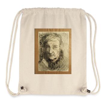 Dessin vieil homme souriant, image fun et drôle - Sac à cordon recyclé Stanley/Stella - blanc naturel - Devant