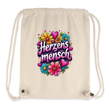 Herzensmensch, Valentinstag Geschenk Idee, Retro - Stanley/Stella recycelter Gym Bag - Naturweiß - Vorne