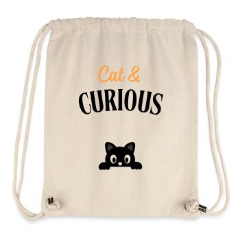 Cat and curious - Stanley/Stella Recycled Gym Bag - natural - Front