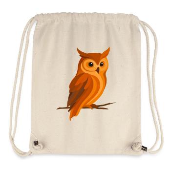 Eule in Orangetönen – Ausdrucksstarker Waldvogel - Stanley/Stella recycelter Gym Bag - Naturweiß - Vorne