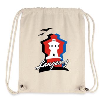 Langeoog Style mit Wasserturm - Stanley/Stella recycelter Gym Bag - Naturweiß - Vorne