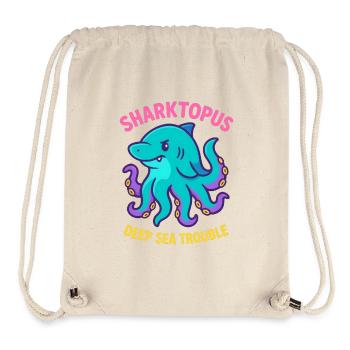 Sharktopus - Problème en haute mer - Sac à cordon recyclé Stanley/Stella - blanc naturel - Devant
