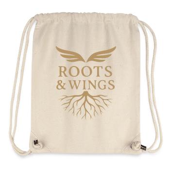 Roots & Wings - Freiheit und Herkunft - Stanley/Stella recycelter Gym Bag - Naturweiß - Vorne