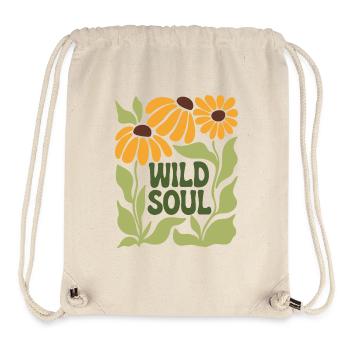 Wild Soul – Ambiance florale rétro - Sac à cordon recyclé Stanley/Stella - blanc naturel - Devant
