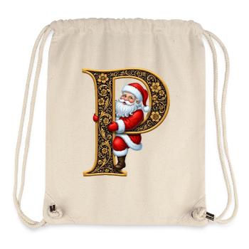 P Doré Noël avec Père Noël - Sac à cordon recyclé Stanley/Stella - blanc naturel - Devant