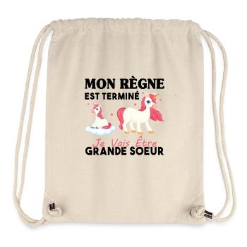 Future Grande Soeur Annonce Grossesse Cadeau - Sac à cordon recyclé Stanley/Stella - blanc naturel - Devant