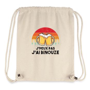J'Peux Pas J'Ai Binouze Vintage Bière Apéro - Sac à cordon recyclé Stanley/Stella - blanc naturel - Devant