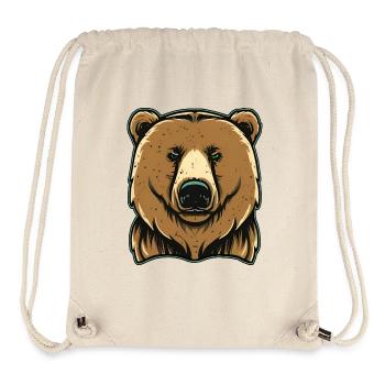 Gros ours sinistre - Sac à cordon recyclé Stanley/Stella - blanc naturel - Devant