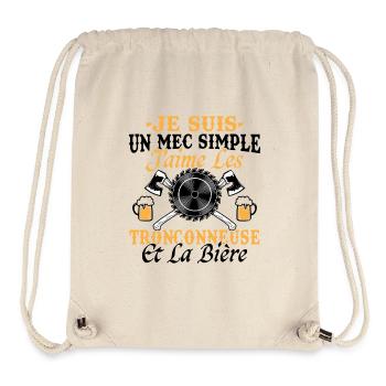 Chainsaw Beer Humor Man Lumberjack Funny - Stanley/Stella Recycled Gym Bag - natural - Front